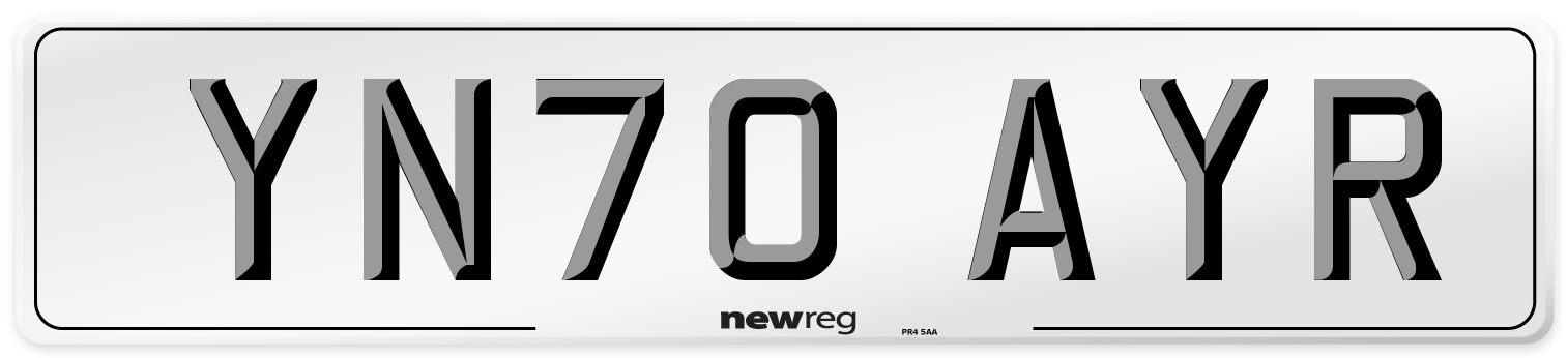 YN70 AYR Number Plate from New Reg